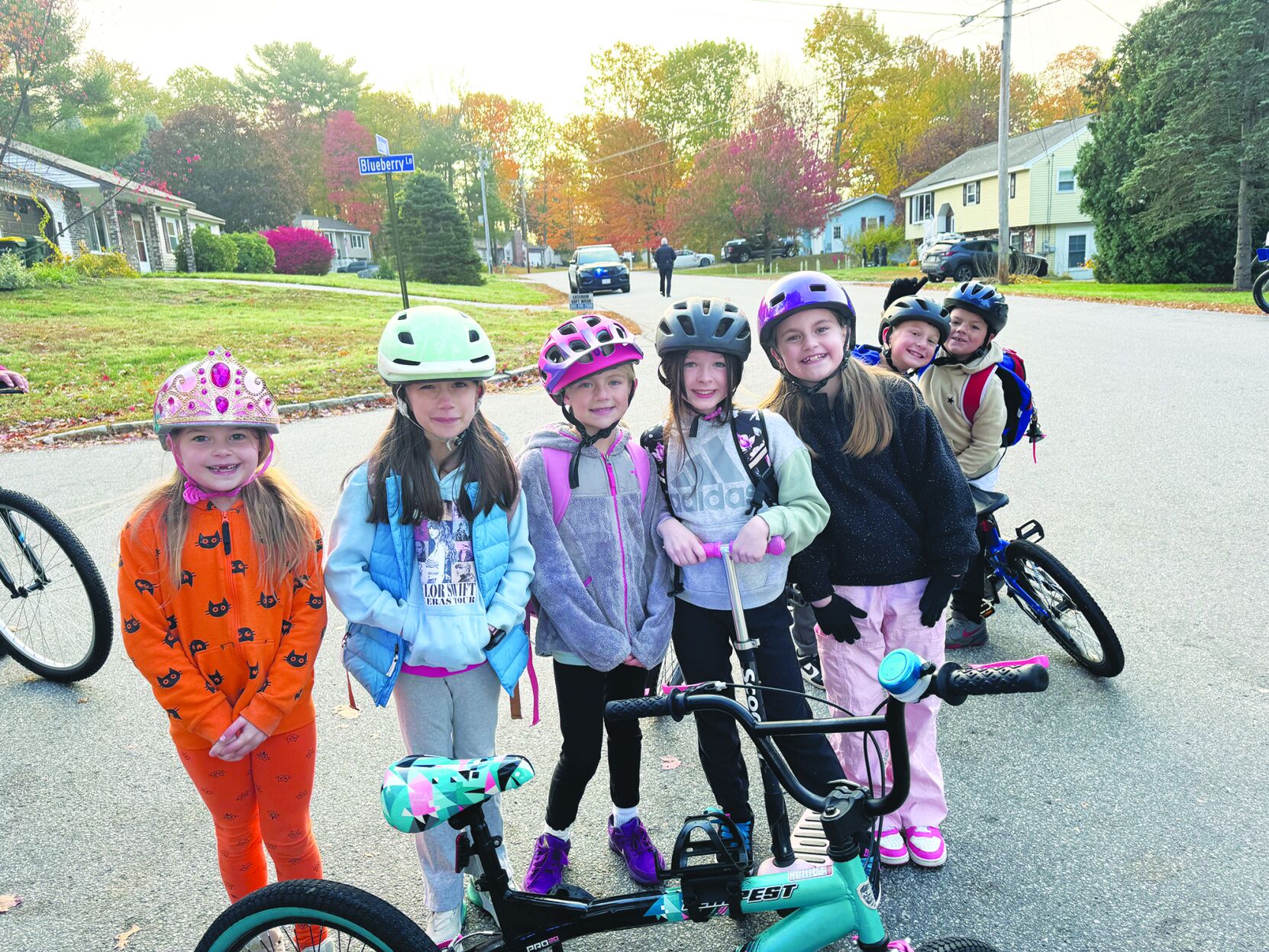 Laconia families take bike bus to school